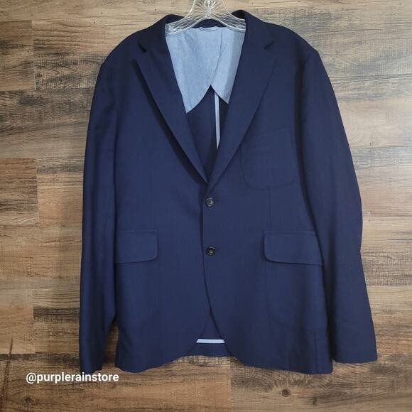 Huckberry Taylor Stitch Everyday Telegraph Blazer 44 R Wool Knit Navy NWOT - Picture 1 of 12